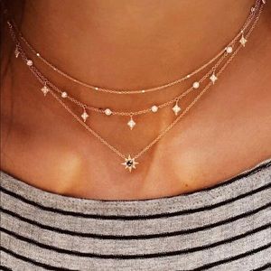Layered star necklace